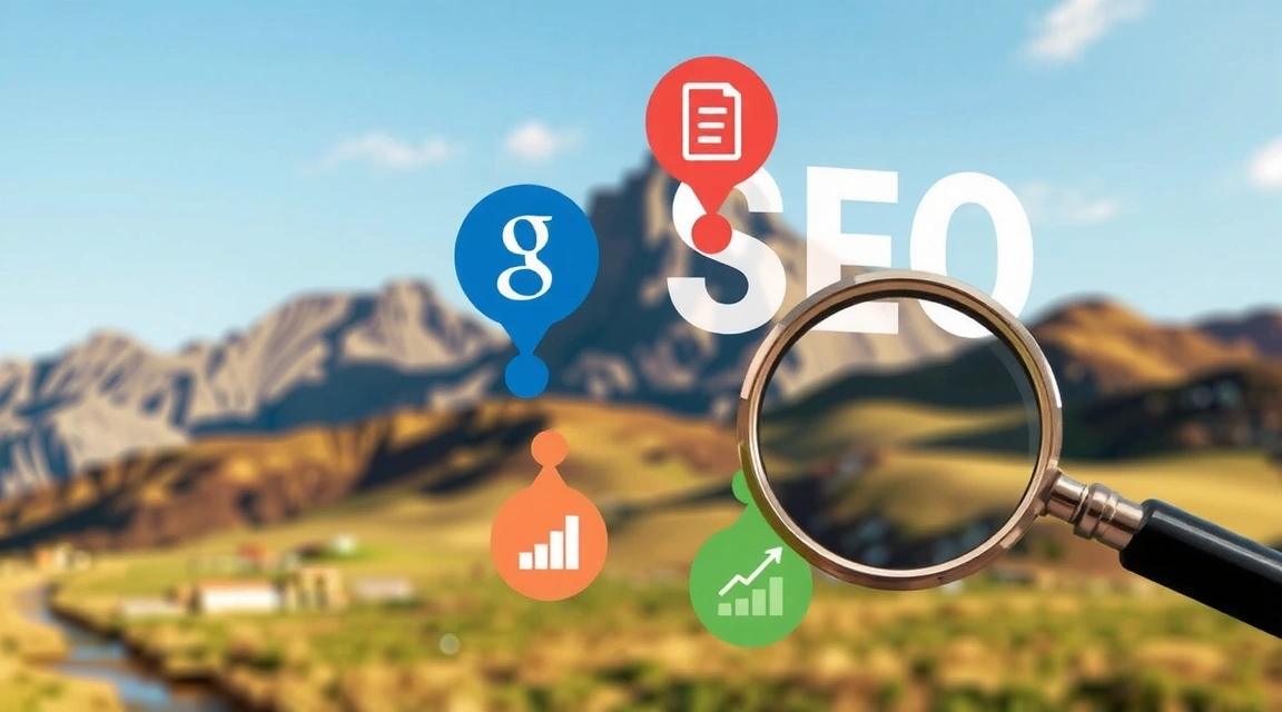 Abstraktní vizualizace SEO a vyhledávání