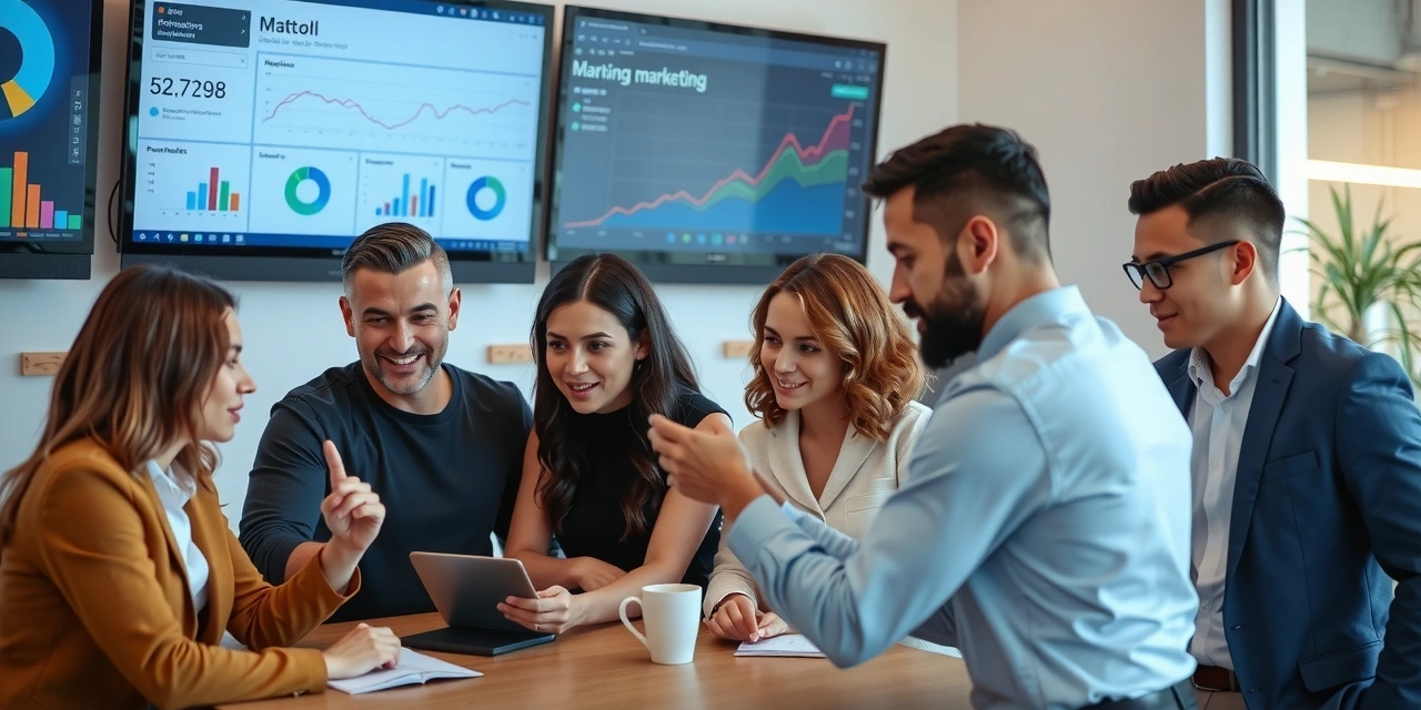 Moderní tým promocloud spolupracuje na digitálních strategiích, symbolizující inovaci a partnerství