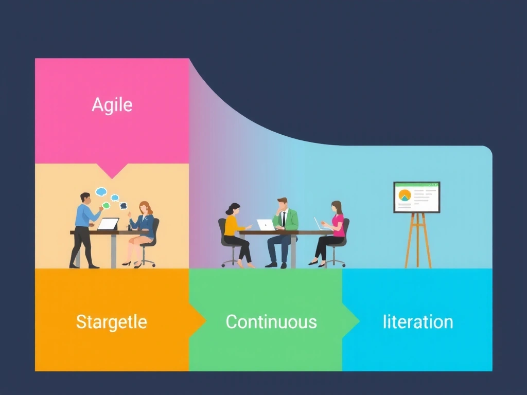 Ilustrace agilního vývoje a týmové spolupráce