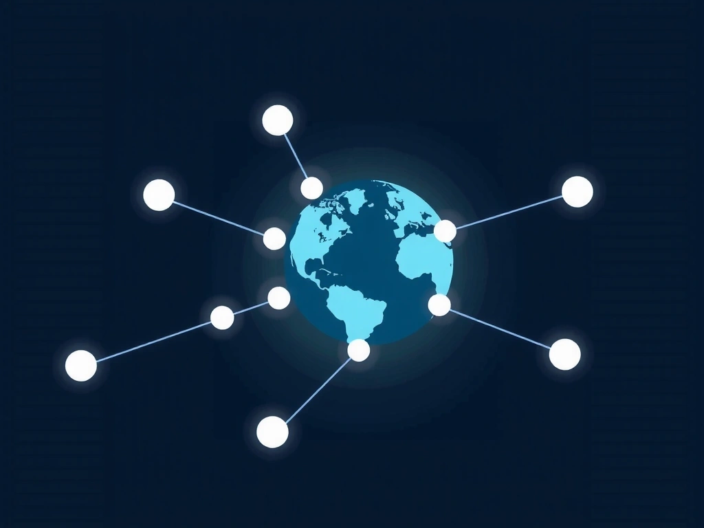 Ilustrace globální sítě a digitální legislativy